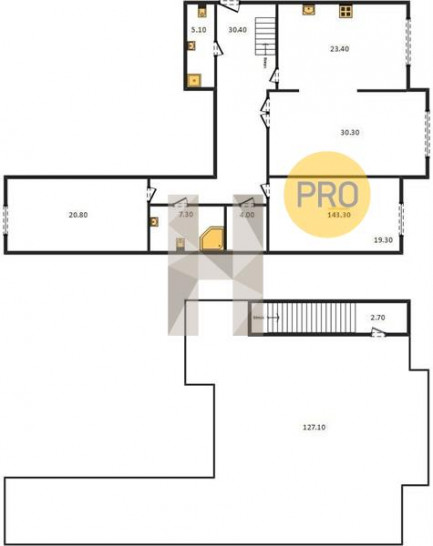Трёхкомнатная квартира 181.4 м²