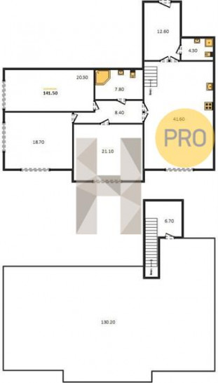 Трёхкомнатная квартира 180.6 м²