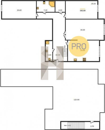Трёхкомнатная квартира 180.4 м²