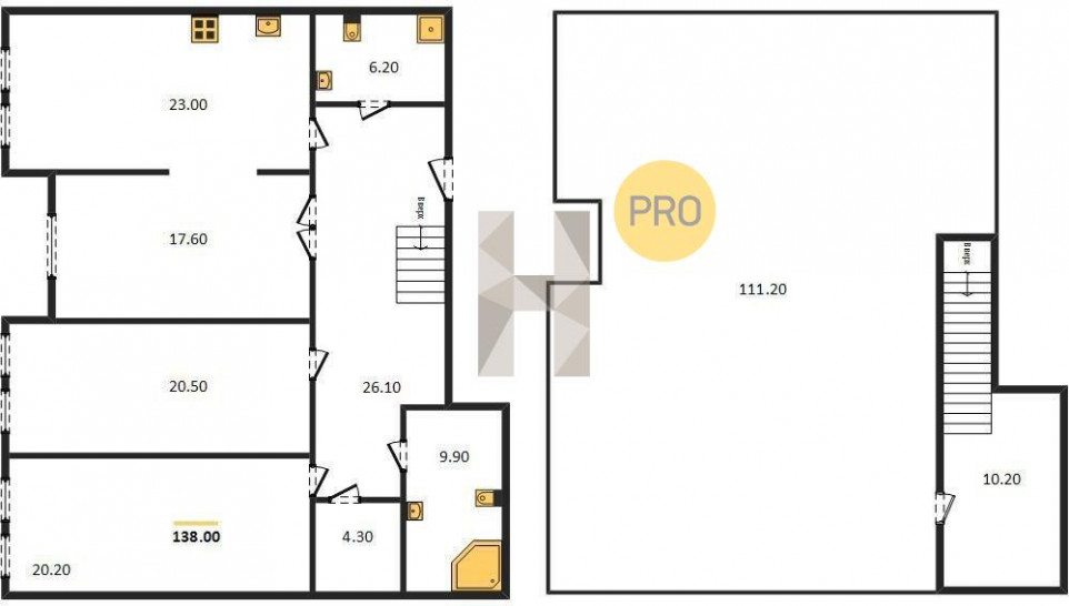 Трёхкомнатная квартира 171.4 м²